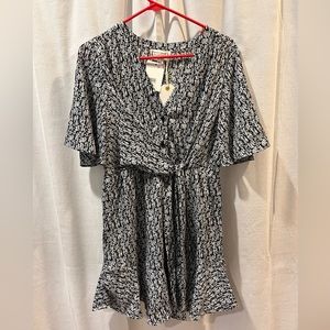 Love Riche Black and White Wrap Dress